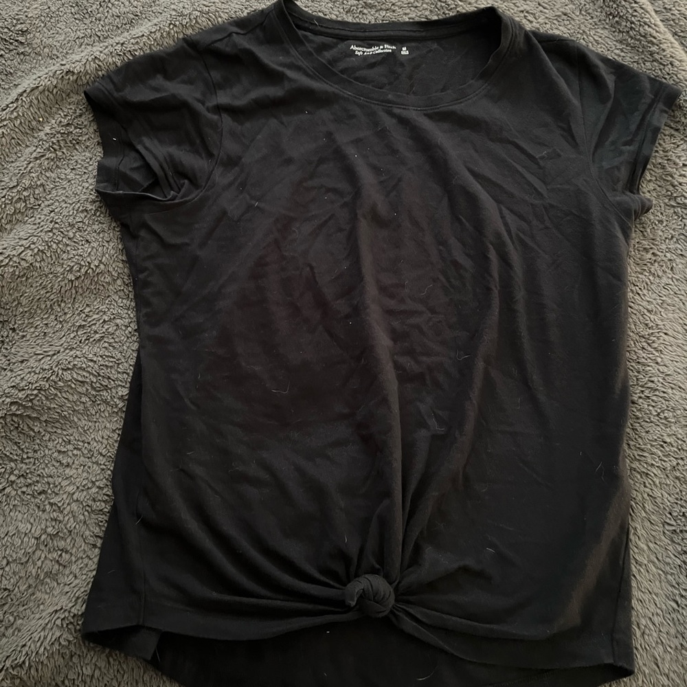 Abercrombie soft collection black tee tie front